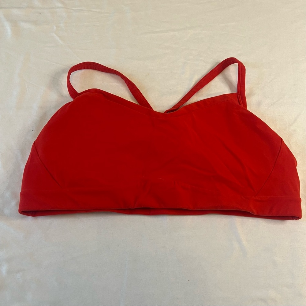 Athleta Strappy Sports Bra Red XL Low Impact‎ Yoga Athletic
